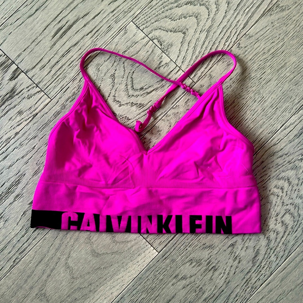 Purple and black Calvin Klein lounge bra